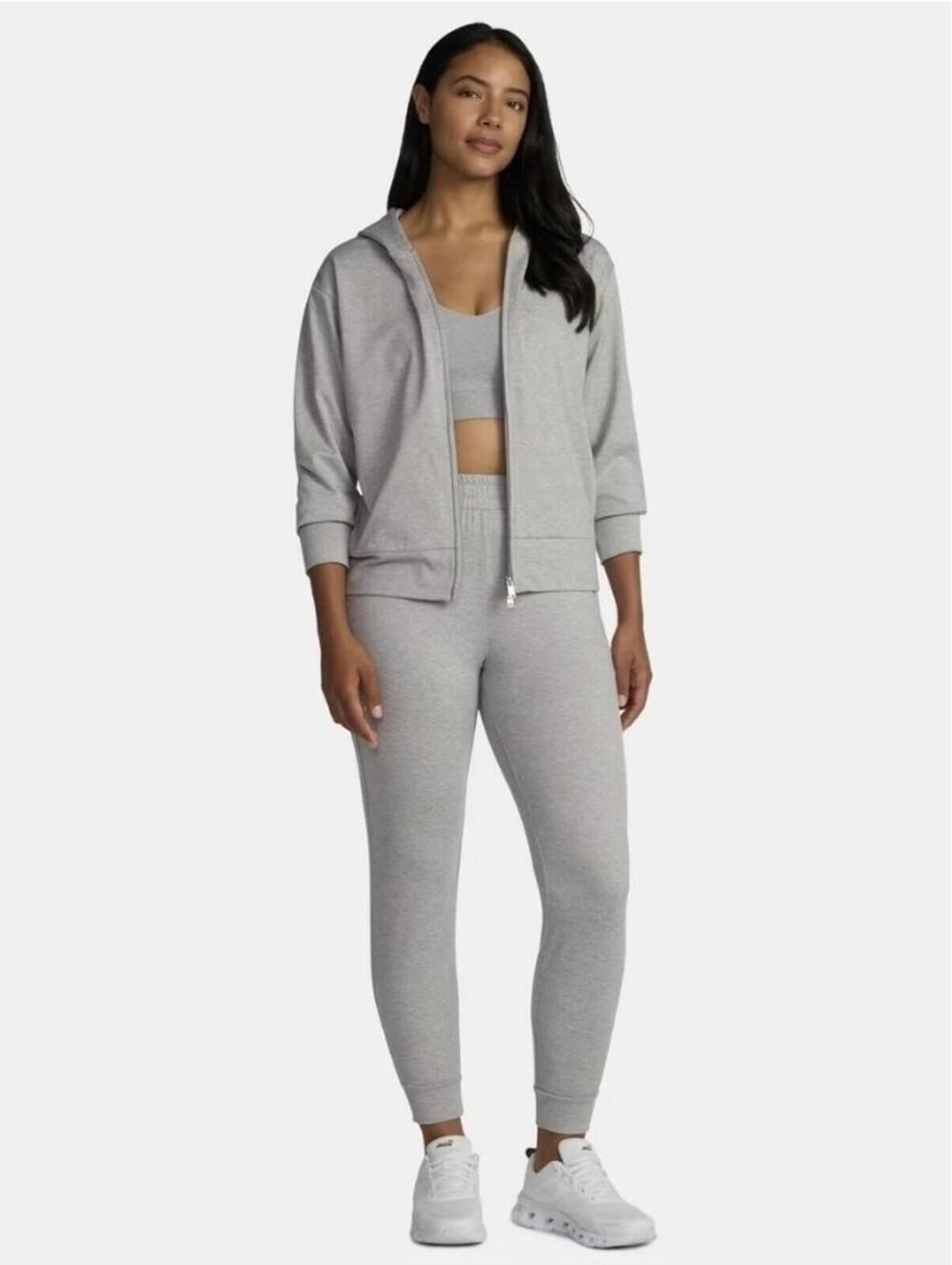 Athletic Works Women's Butter Core Set- Hoodie Size XS & Jogger Size S  Lt Grey